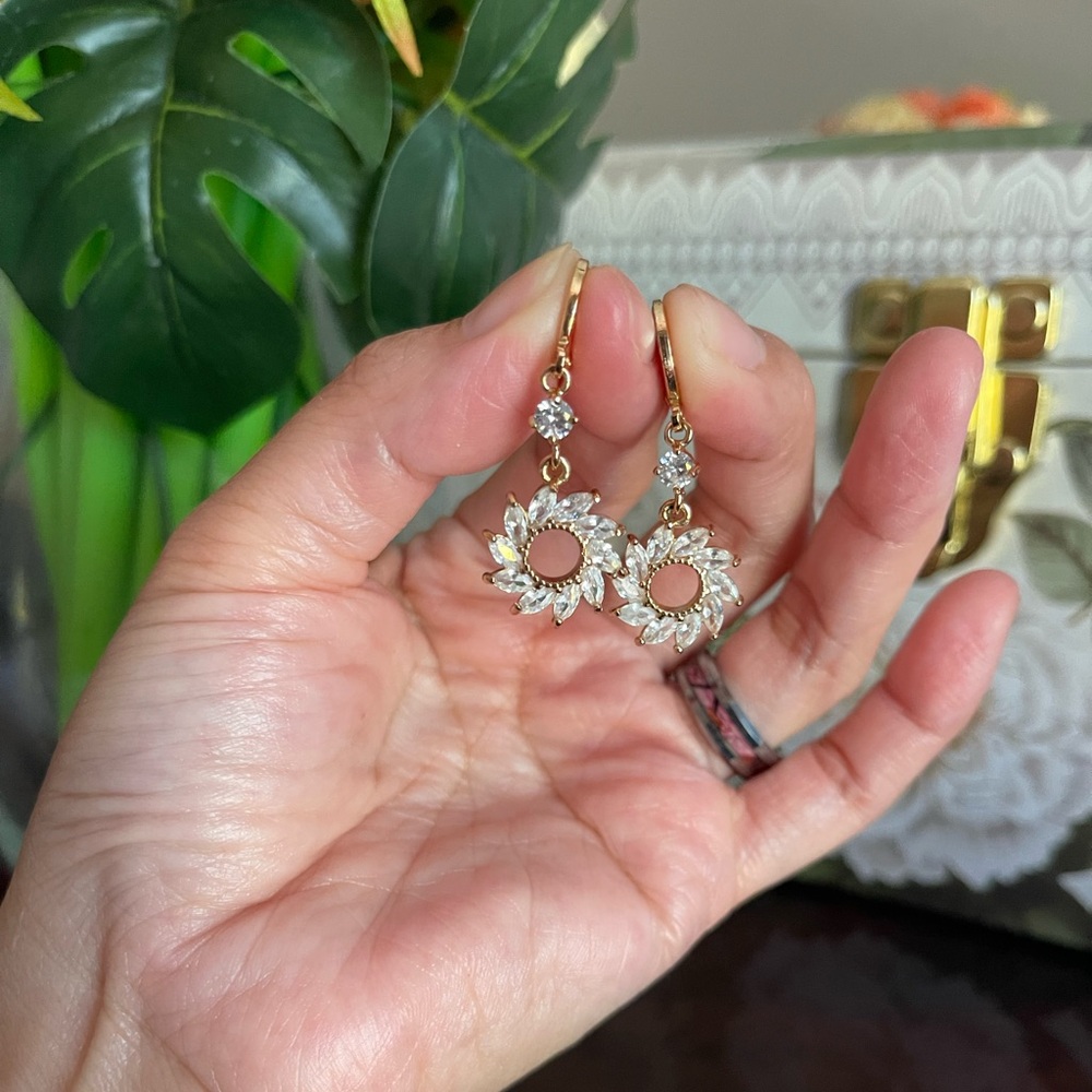 Gold and Silver Floral Earrings